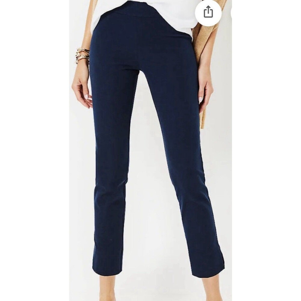 Lilly Pulitzer Merrin Bi-Stretch Pant Navy Blue Size 6 New